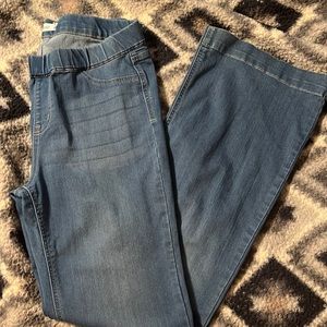 Wide legging jeans pull on